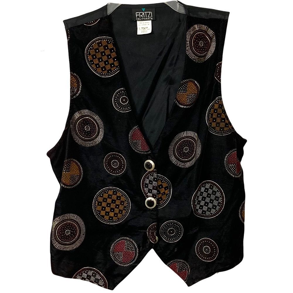 Fritzi California Vintage Vest Size Medium Black